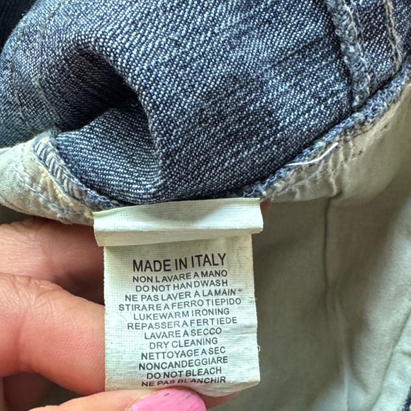 Moou Dark Blue Embroidered Women's Flare Jeans Made in Italy 100%Cotton - Picture 13 of 14